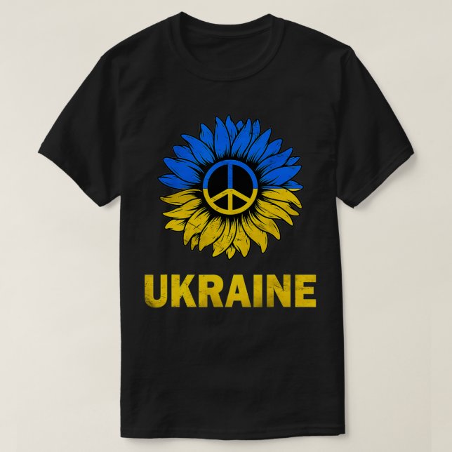 I Stand With Ukraine Sunflower  Ukraine Support Uk T-Shirt (Design Front)