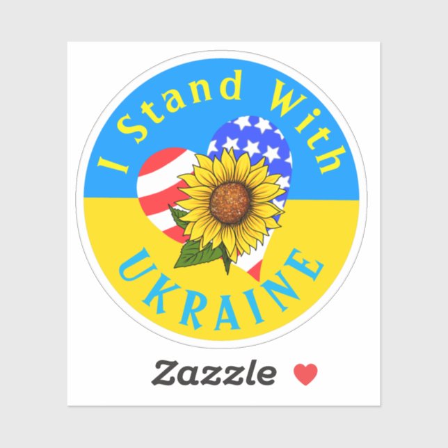 I Stand With Ukraine! Sunflower Vinyl Sticker (Sheet)