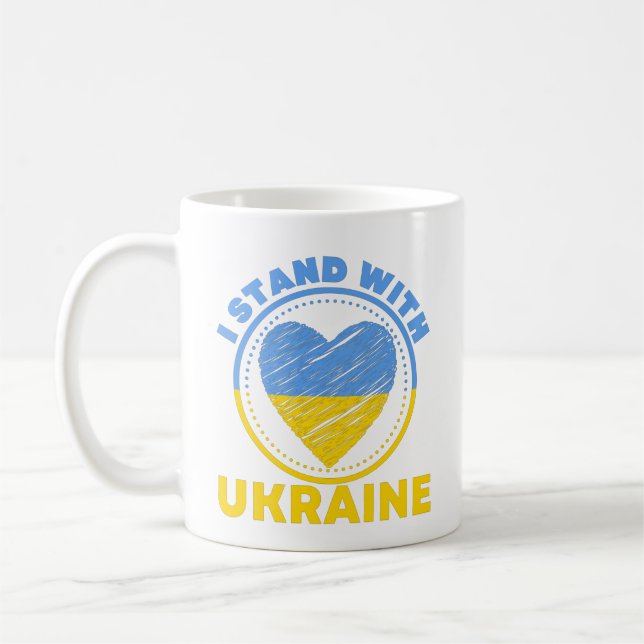 I STAND WITH UKRAINE - SUPPORT COFFEE MUG (Left)