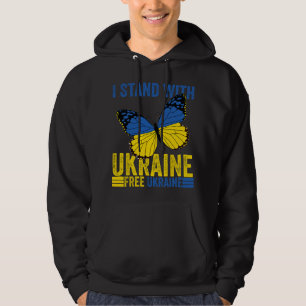 I Stand With Ukraine Support Free butterfly Ukrain Hoodie