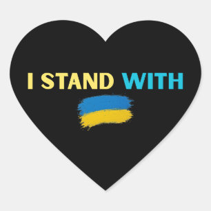 I Stand with Ukraine – Support & Solidarity Design Heart Sticker