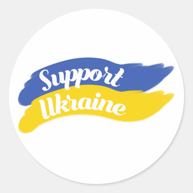 I Stand With Ukraine, Support Ukraine Classic Round Sticker (Front)