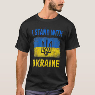 I Stand With Ukraine Support UKRAINE Ukrainian Ame T-Shirt