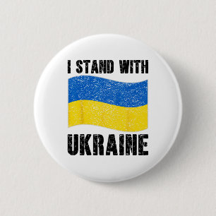 I Stand With Ukraine Support Ukraine Ukrainian Fla 2 Inch Round Button