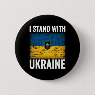 I Stand With Ukraine Support Ukraine Ukrainian Fla 2 Inch Round Button