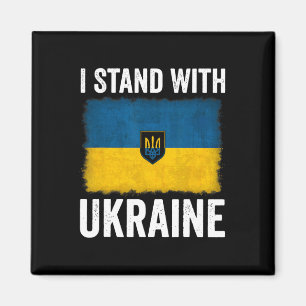I Stand With Ukraine Support Ukraine Ukrainian Fla Magnet