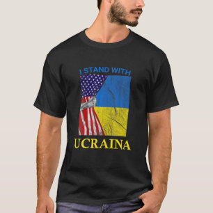 I Stand With Ukraine Support Ukrainian American US T-Shirt