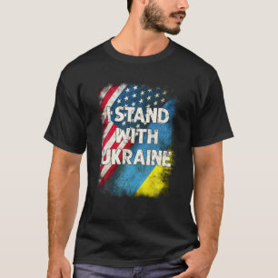 I Stand With Ukraine Support Ukrainian American US T-Shirt