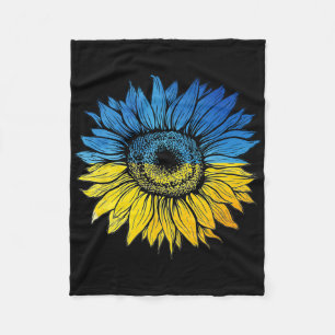 I Stand With Ukraine Support Ukrainian Sunflower U Fleece Blanket