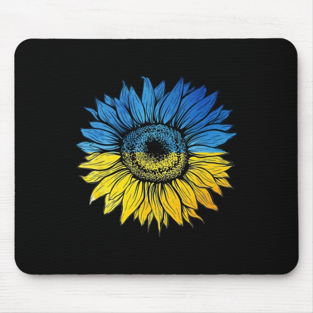 I Stand With Ukraine Support Ukrainian Sunflower U Mouse Pad (Front)