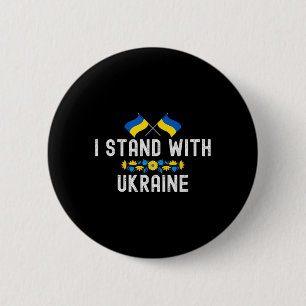 I Stand With Ukraine Supporters Sunflower Ukrainia 2 Inch Round Button