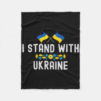 I Stand With Ukraine Supporters Sunflower Ukrainia Fleece Blanket