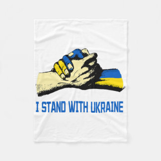 I Stand With Ukraine Supporting Hands Peace Ukrain Fleece Blanket