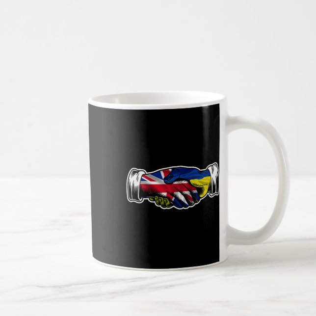 I Stand With Ukraine Uk British Flag  Coffee Mug (Right)