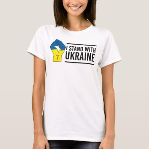 I Stand With Ukraine Ukraine Flag Hand Fist T-Shirt