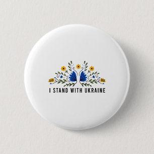 I Stand With Ukraine Ukraine Flag Sunflower Vintag 2 Inch Round Button