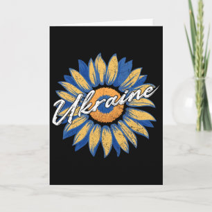 I Stand With Ukraine Ukraine Flag Sunflower Vintag Card