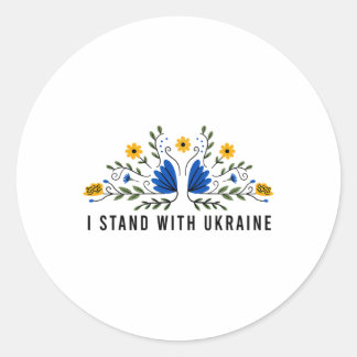 I Stand With Ukraine Ukraine Flag Sunflower Vintag Classic Round Sticker