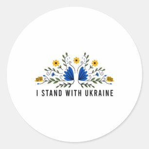 I Stand With Ukraine Ukraine Flag Sunflower Vintag Classic Round Sticker