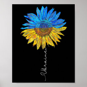 I Stand With Ukraine Ukraine Flag Sunflower Vintag Poster