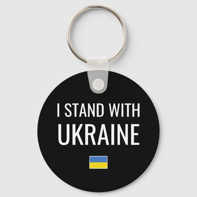 I Stand With Ukraine | Ukraine National Flag Keychain (Front)