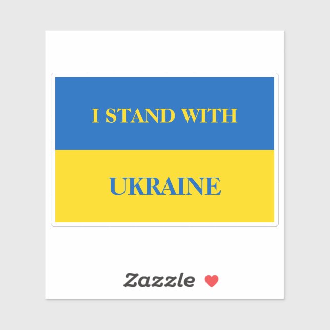 I stand with Ukraine. Ukrainian flag.  (Sheet)