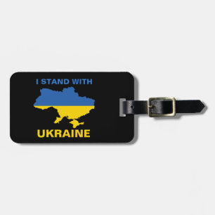 I Stand with Ukraine Ukrainian Flag and Map Luggage Tag