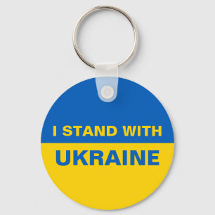 I Stand with Ukraine Ukrainian Flag Keychain