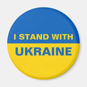 I Stand with Ukraine Ukrainian Flag Magnet