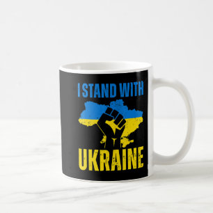 I Stand With Ukraine Ukrainian Flag Rise Fist Peac Coffee Mug