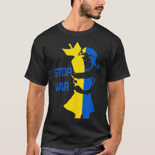 I Stand With Ukraine Ukrainian Flag Support, Stop T-Shirt