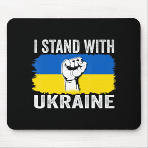 I Stand With Ukraine Ukrainian Flag Support Ukrain Mouse Pad