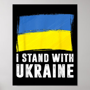 I Stand With Ukraine Ukrainian Flag Supporting Ukr Poster