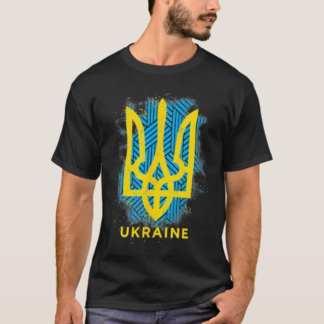 I Stand with Ukraine Ukrainian Flag Ukraine T-Shirt (Front)