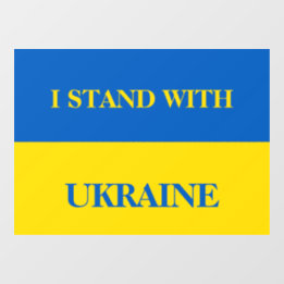 I stand with Ukraine. Ukrainian flag. Window Cling