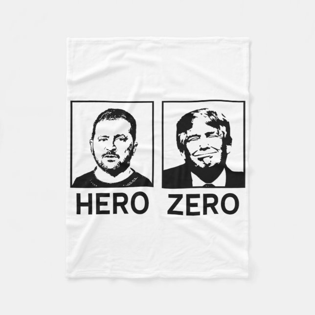 I Stand With Ukraine Ukrainian Hero Zero Zelensky  Fleece Blanket (Front)