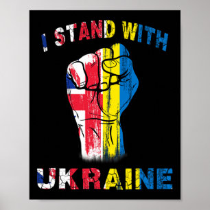 I Stand With Ukraine United Kingdom Uk Flag Poster
