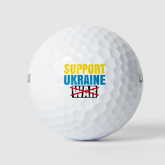 I Stand With Ukraine, We Support The Ukraine Golf Balls (Front)