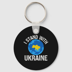 I Stand With Ukraine World Map Support Support Ukr Keychain