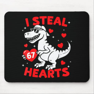 I Steal 67 Heart Dinosaur For Boys Girls Kids Vale Mouse Pad