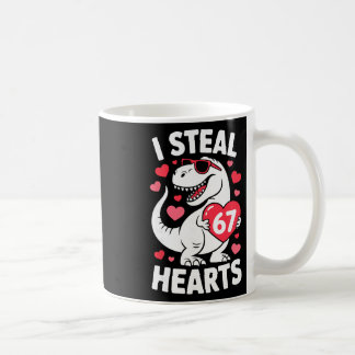 I Steal 67 Hearts Funny 67 Valentine Dinosaur Men  Coffee Mug