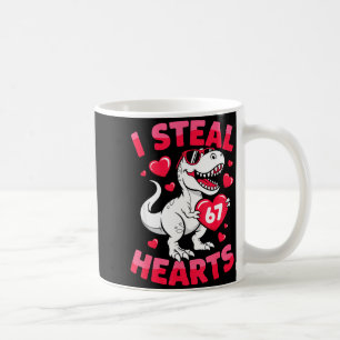 I Steal 67 Hearts Funny 67 Valentine Dinosaur Men  Coffee Mug