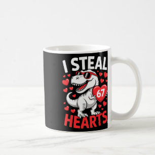 I Steal 67 Hearts Funny 67 Valentine Dinosaur Men  Coffee Mug