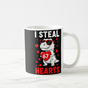 I Steal 67 Hearts Funny 67 Valentine Dinosaur Men Coffee Mug