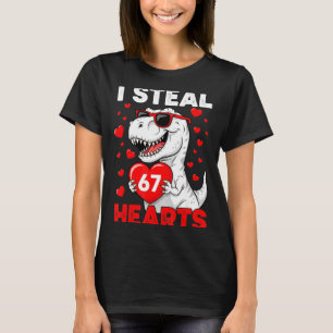 I Steal 67 Hearts Funny 67 Valentine Dinosaur Men  T-Shirt