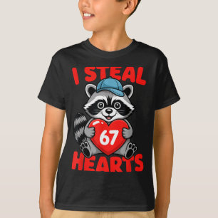 I Steal 67 Hearts Funny 67 Valentine Raccoon Men B T-Shirt