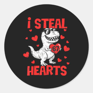 I Steal 67 Hearts T-rex Six Seven Valentines Day B Classic Round Sticker