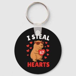 I Steal 67 Hearts Valentine’s Day 67 Meme 6 7 Capy Keychain