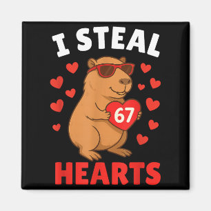 I Steal 67 Hearts Valentine’s Day 67 Meme 6 7 Capy Magnet
