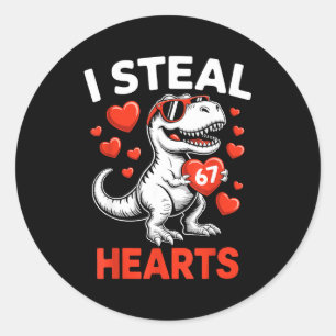 I Steal 67 Hearts Valentine’s Day 67 Meme 6 7 T-re Classic Round Sticker